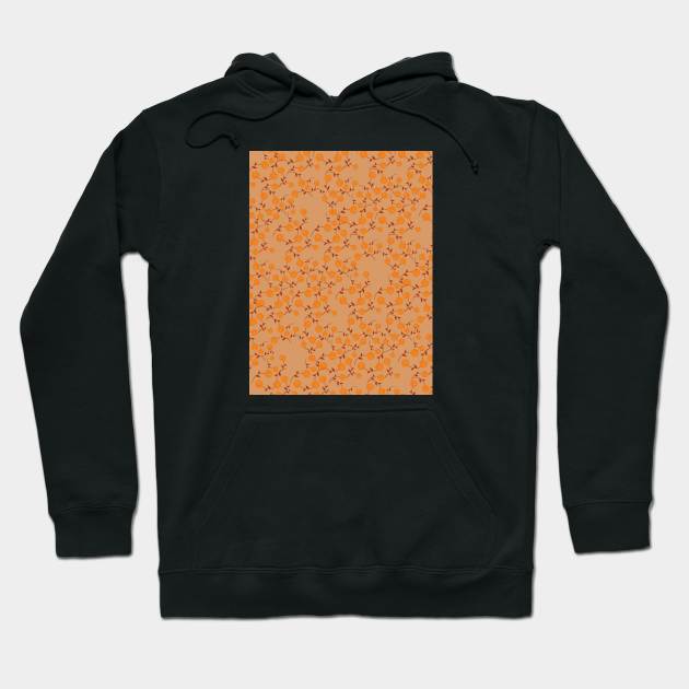 Orange Floral Pattern Hoodie by FloralPatterns